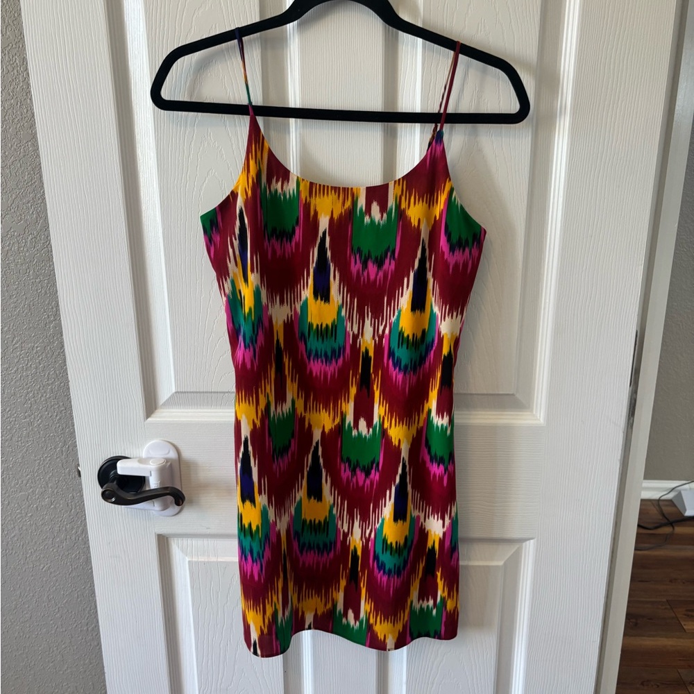 Alice + Olivia Women's Dress Abstract Print Spaghetti Straps Slip Dress Size XS